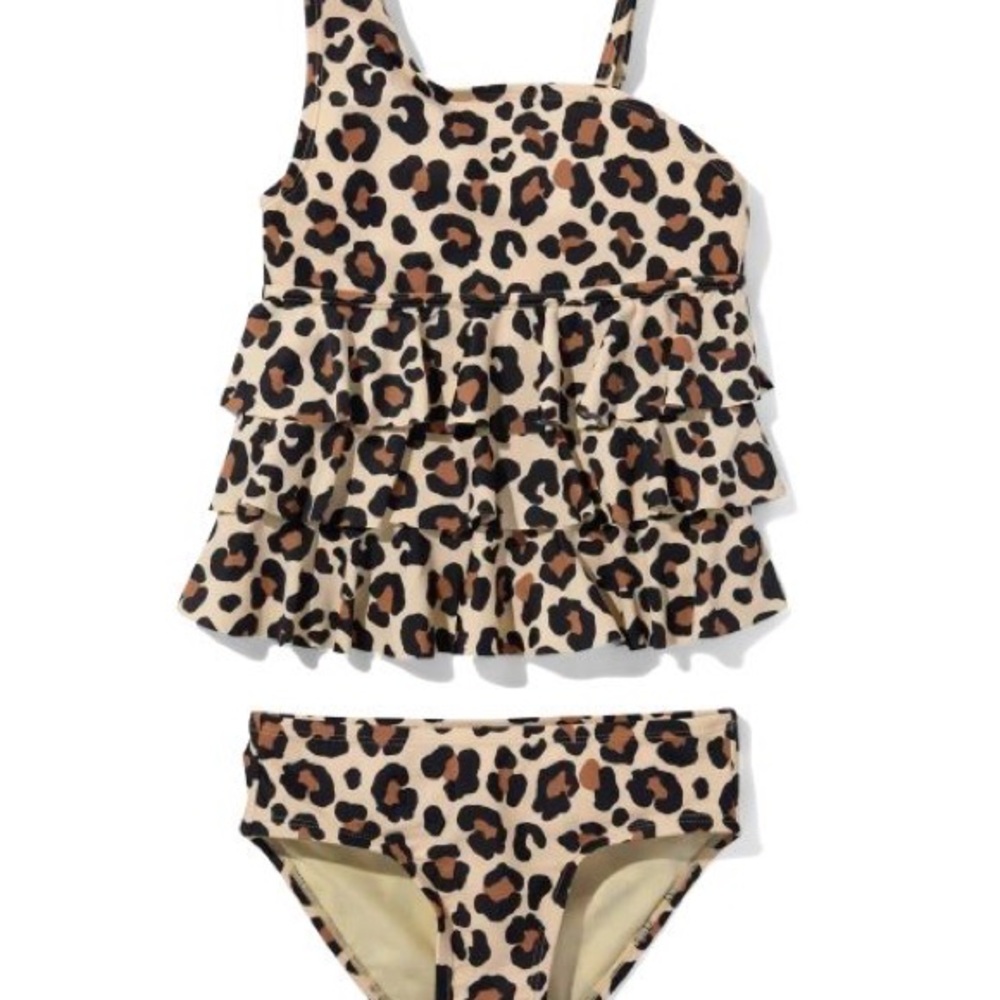 Bikini Leopard Print ruffled Kids size 10 Swim suit
Pool/beach/vacation